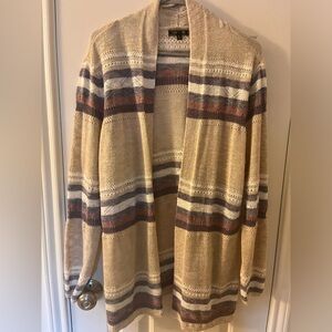 Lety & Me Corinne Crochet Knit Cardigan. XL. Beige/Multi-color.